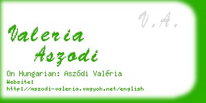 valeria aszodi business card