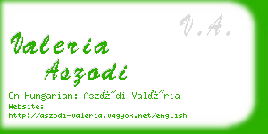 valeria aszodi business card